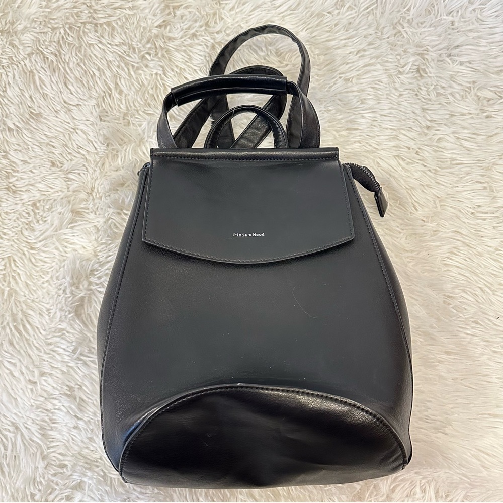 Pixie Mood Black Leather Back Pack - image 1